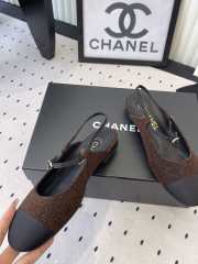 Uubags Chanel slingback tweed ballet flats in dark chocolate - 6