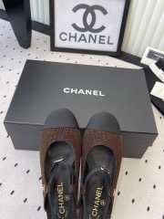 Uubags Chanel slingback tweed ballet flats in dark chocolate - 4