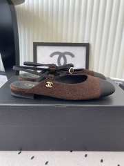 Uubags Chanel slingback tweed ballet flats in dark chocolate - 2