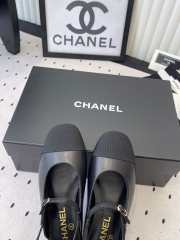 Uubags Chanel slingback goat leather & grosgrain fabric in black - 5