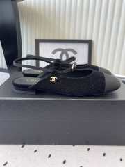 Uubags Chanel slingback tweed ballet flats in black - 5