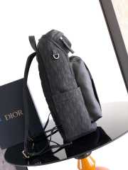 Uubags Rider Soft Zipped Backpack Black Dior Oblique Jacquard and Black Grained Calfskin - 6