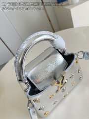 Uubags Louis Vuitton Mini M26258 Capucines Silver Calskin Leather Bag 21x14x8cm - 6