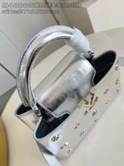 Uubags Louis Vuitton M48865 Capucines Silver Calskin Leather Bag 27x9x18cm - 3