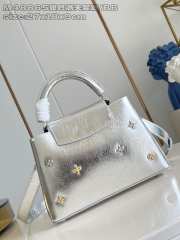 Uubags Louis Vuitton M48865 Capucines Silver Calskin Leather Bag 27x9x18cm - 2