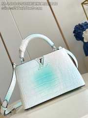 Uubags Louis Vuitton M48865 Capucines BB Bag In White/ Mint Green Crocodilien Mat 27x18x9cm - 1
