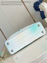 Uubags Louis Vuitton M48865 Capucines BB Bag In White/ Mint Green Crocodilien Mat 27x18x9cm - 6