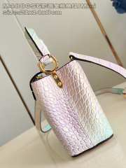 Uubags Louis Vuitton M48865 Capucines Mini Bag In Pink/ Mint Green Crocodilien Mat 21x14x8cm - 6