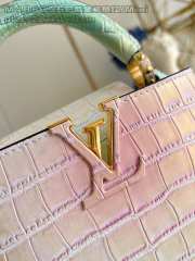 Uubags Louis Vuitton M48865 Capucines Mini Bag In Pink/ Mint Green Crocodilien Mat 21x14x8cm - 5