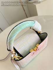 Uubags Louis Vuitton M48865 Capucines Mini Bag In Pink/ Mint Green Crocodilien Mat 21x14x8cm - 4