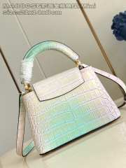 Uubags Louis Vuitton M48865 Capucines Mini Bag In Pink/ Mint Green Crocodilien Mat 21x14x8cm - 3