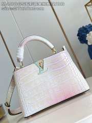 Uubags Louis Vuitton M48865 Capucines BB Bag In Pink/ Mint Green Crocodilien Mat 27x18x9cm - 1