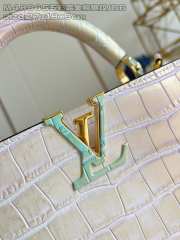 Uubags Louis Vuitton M48865 Capucines BB Bag In Pink/ Mint Green Crocodilien Mat 27x18x9cm - 6