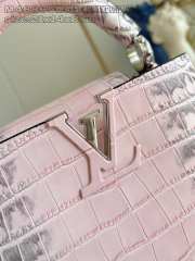 Uubags Louis Vuitton M48865 Capucines Mini Crocodilian Mat Pink Bag 21x14x8cm - 6