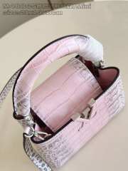 Uubags Louis Vuitton M48865 Capucines Mini Crocodilian Mat Pink Bag 21x14x8cm - 3