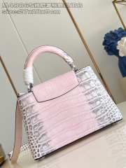 Uubags Louis Vuitton M48865 Capucines BB Crocodilian Mat Pink Bag 27x18x9cm - 5