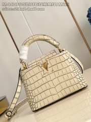 Uubags Louis Vuitton N92173 Capucines Mini Bag Beige Crocodile Leather Bag 21x14x8cm - 1