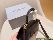 Uubags Balenciaga Hourglass Mini Bag In Black Calfskin Leather 19x12x6.5cm - 4