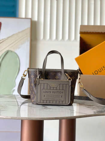 Uubags Louis Vuitton N12099 Neverfull Bandoulière Inside Out BB In Grey/Monogram 24x14x9cm