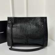 Uubags YSL Niki Shopping Tote in Black Crocodile-Embossed Leather 33x27x11.5cm    - 3