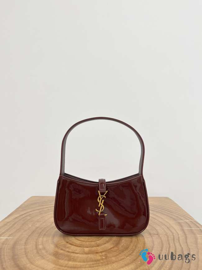 Uubags YSL Mini Le 5 à 7 in red wine patent leather bag 19x11.5x4.5cm - 1