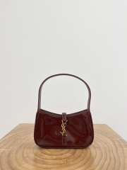 Uubags YSL Mini Le 5 à 7 in red wine patent leather bag 19x11.5x4.5cm - 1