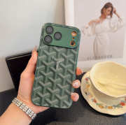 Uubags Luxury Goyard-Style Shockproof iPhone Case In Green - 1