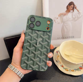 Uubags Luxury Goyard-Style Shockproof iPhone Case In Green