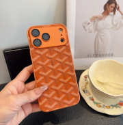 Uubags Luxury Goyard-Style Shockproof iPhone Case In Orange - 6