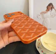 Uubags Luxury Goyard-Style Shockproof iPhone Case In Orange - 5