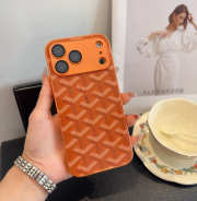 Uubags Luxury Goyard-Style Shockproof iPhone Case In Orange - 4
