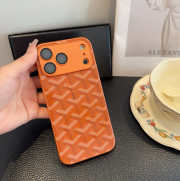 Uubags Luxury Goyard-Style Shockproof iPhone Case In Orange - 3