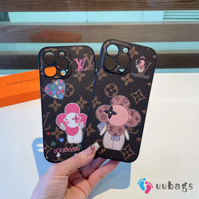 Uubags Luxury Monogram Cartoon Flower iPhone Case - 1
