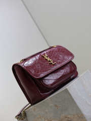 Uubags YSL Niki Medium Bag In Burgundy Vintage Leather 28x20x8cm - 5