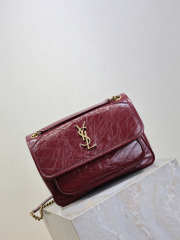 Uubags YSL Niki Medium Bag In Burgundy Vintage Leather 28x20x8cm - 4