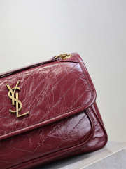 Uubags YSL Niki Medium Bag In Burgundy Vintage Leather 28x20x8cm - 2