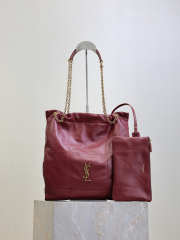 Uubags YSL Jamie pochon in rouge merlot lambskin leather bag 27x34x3cm - 1