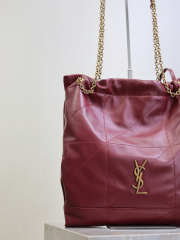 Uubags YSL Jamie pochon in rouge merlot lambskin leather bag 27x34x3cm - 3