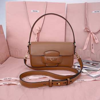 Uubags Miu Miu Penny shoulder bag in brown 23x13.5x5cm