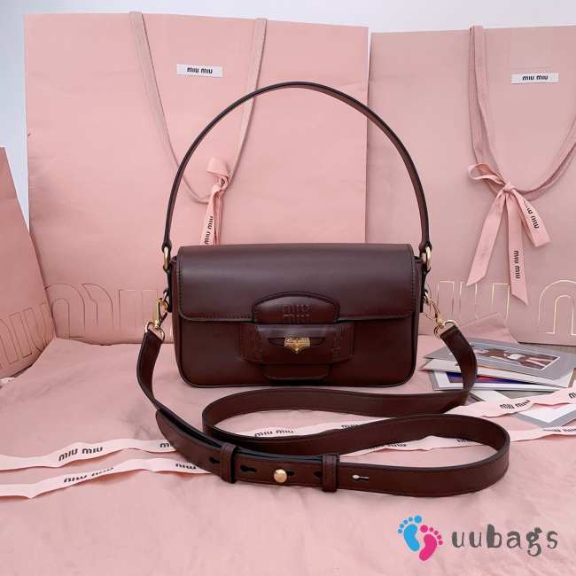 Uubags Miu Miu Penny shoulder bag in dark brown 23x13.5x5cm - 1