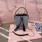 Uubags Miu Miu Crystal-Embellished Bucket Bag In Black 17x15x10cm - 1