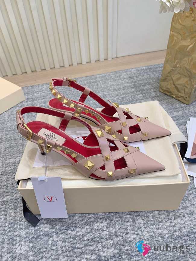 Uubags Valentino Studdy Kidskin Pumps In Pink 7cm - 1