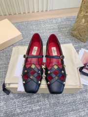 Uubags Valentino Studdy Mary Jane Ballet Shoes In Black  - 1