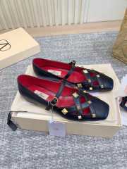 Uubags Valentino Studdy Mary Jane Ballet Shoes In Black  - 4