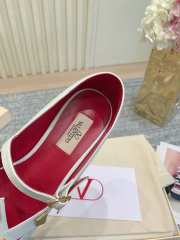 Uubags Valentino Studdy Mary Jane Ballet Shoes In White - 3