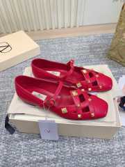 Uubags Valentino Studdy Mary Jane Ballet Shoes In Red  - 6