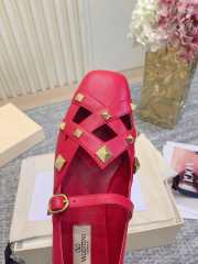 Uubags Valentino Studdy Mary Jane Ballet Shoes In Red  - 4