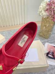 Uubags Valentino Studdy Mary Jane Ballet Shoes In Red  - 2