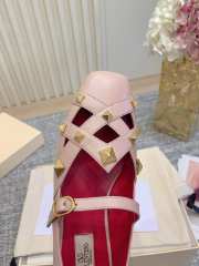 Uubags Valentino Studdy Mary Jane Ballet Shoes In Pink  - 5