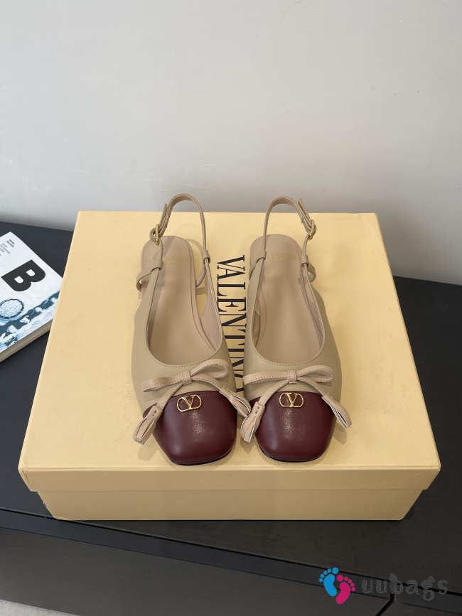 Uubags Valentino Valet Du Roi Kid Slingback Ballerina In Cinnamon Rose 2.5cm - 1
